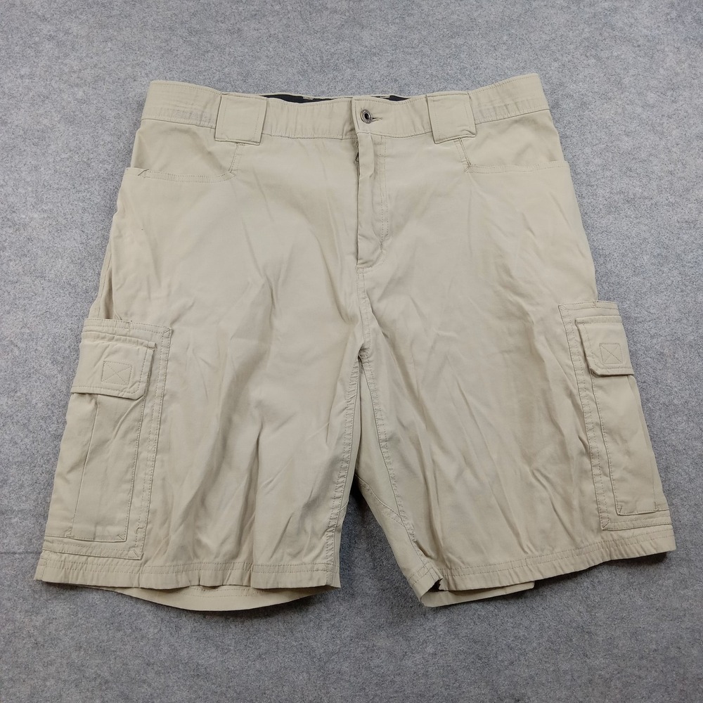 Eddie Bauer Shorts Mens 38 Beige Nylon Cargo 11 Inseam Hiking Quick‎ Dry Stretch